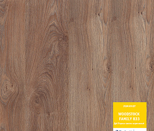 Дуб Лориэн светло-коричневый Ламинат Вудсток Премиум Tarkett 33 класс 8 мм