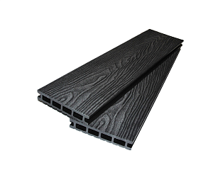 Террасная доска ДПК | ExtraWood | Черный Оникс | Дёкинг | FOREST STRONG 3D BARK STRONG BLACK ONYX